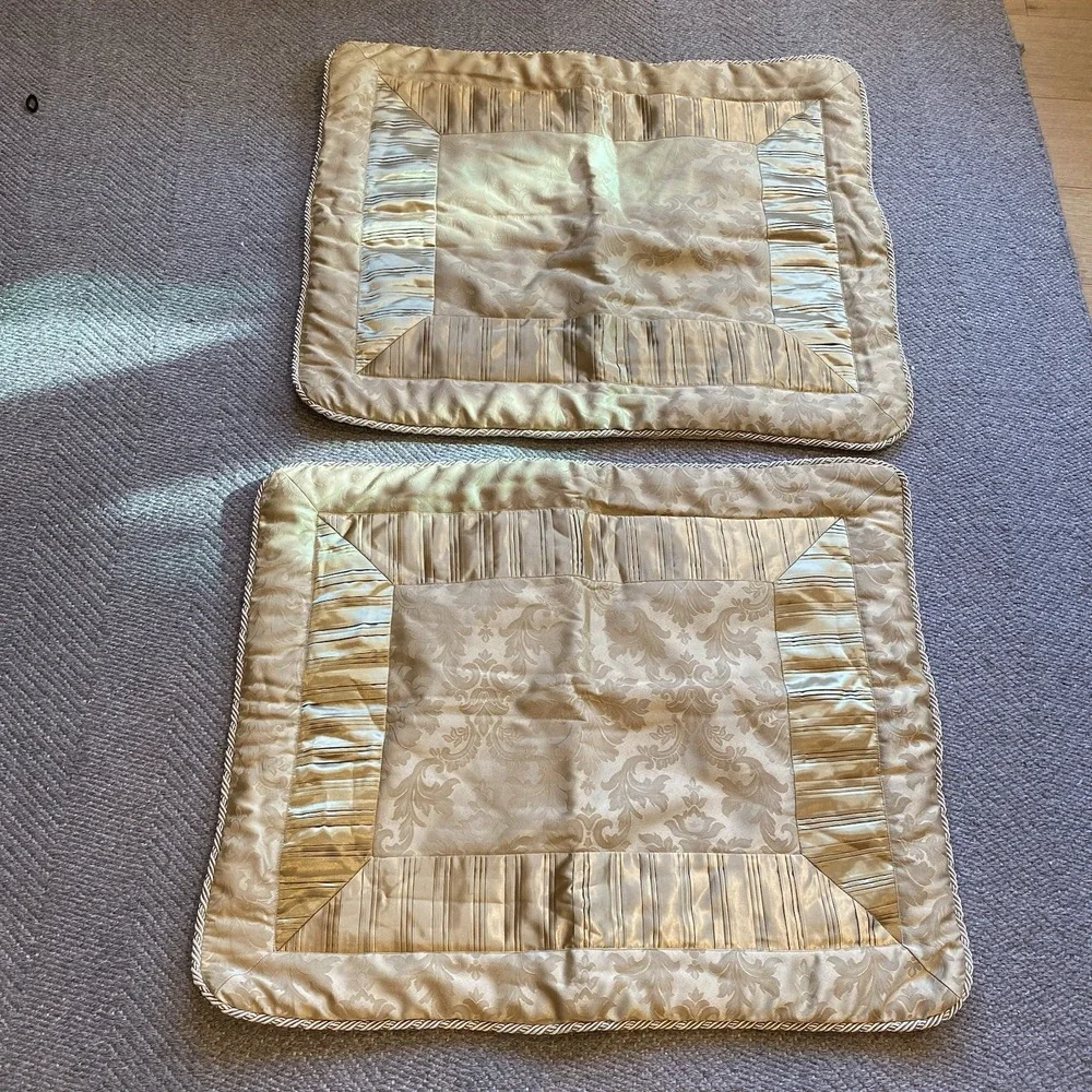 Croscill Standard‎ Corded Pillow Shams Set Of 2 NICE Golden Yellow